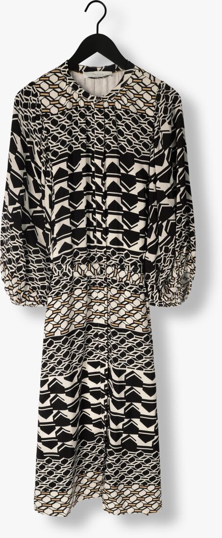 NUKUS zwarte nukus midi jurk amelia dress graphic