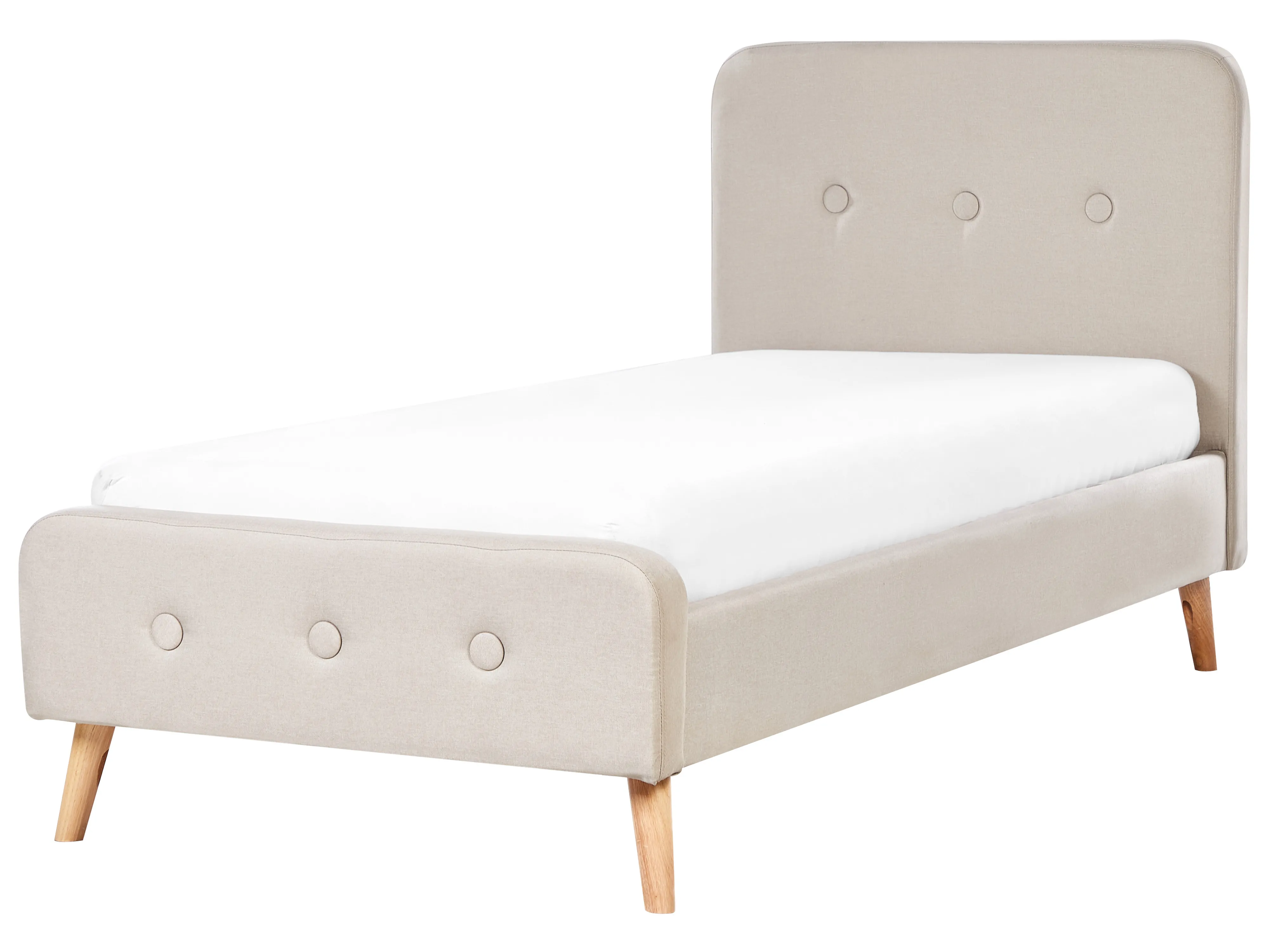 Bed Kunstlinnen RENNES 90 x 200 cm Lichtbeige