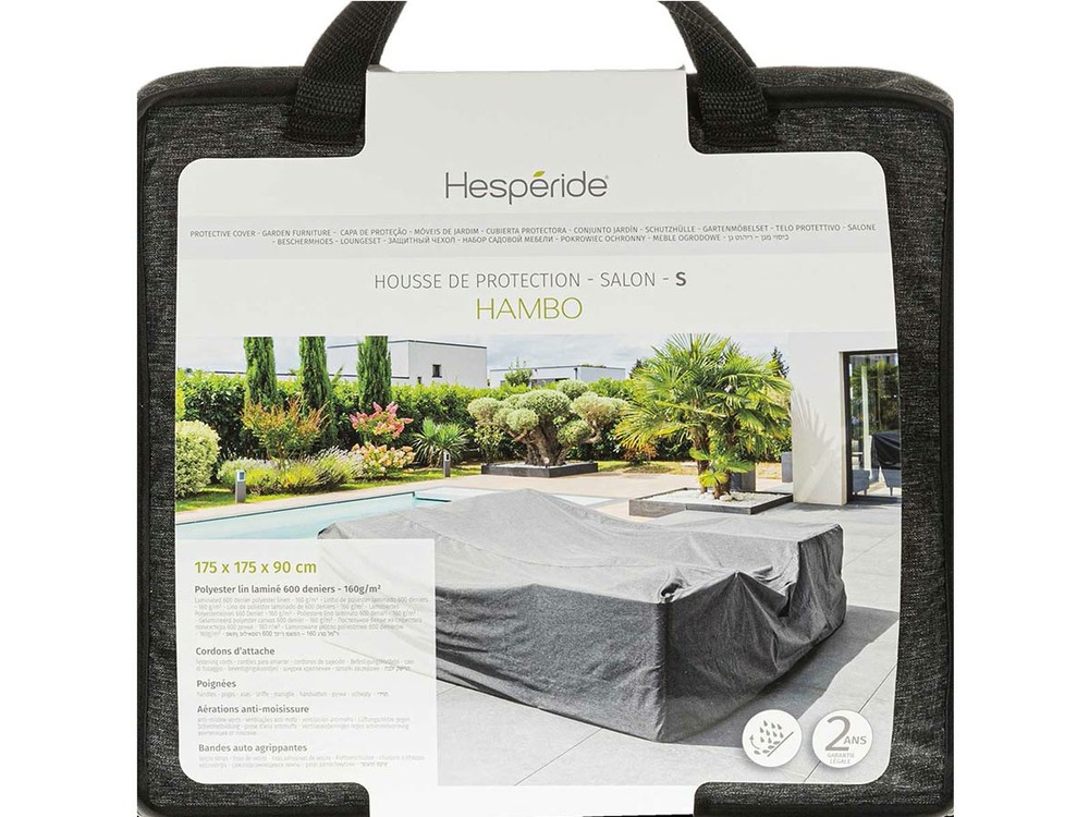 Housse pour salon de jardin hambo s gris - 175 x 175 x 90 cm