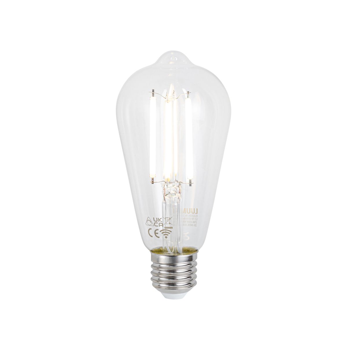 Smart wandlamp zwart met smoke glas incl. Wifi ST64 - Laura