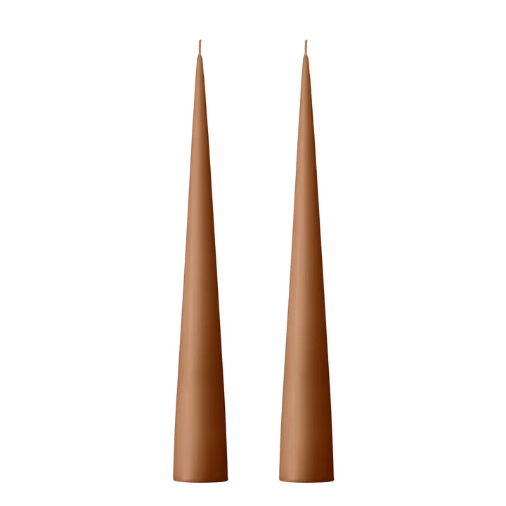 ester & erik - Kegelkerze, 37 cm, No. 23, raw toffee / matt (2er-Set)