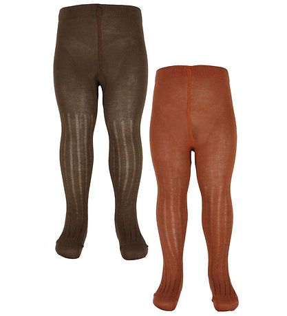Minymo trømpebukser - 2-Pak - Rib - Bambus - Cocoa Brown