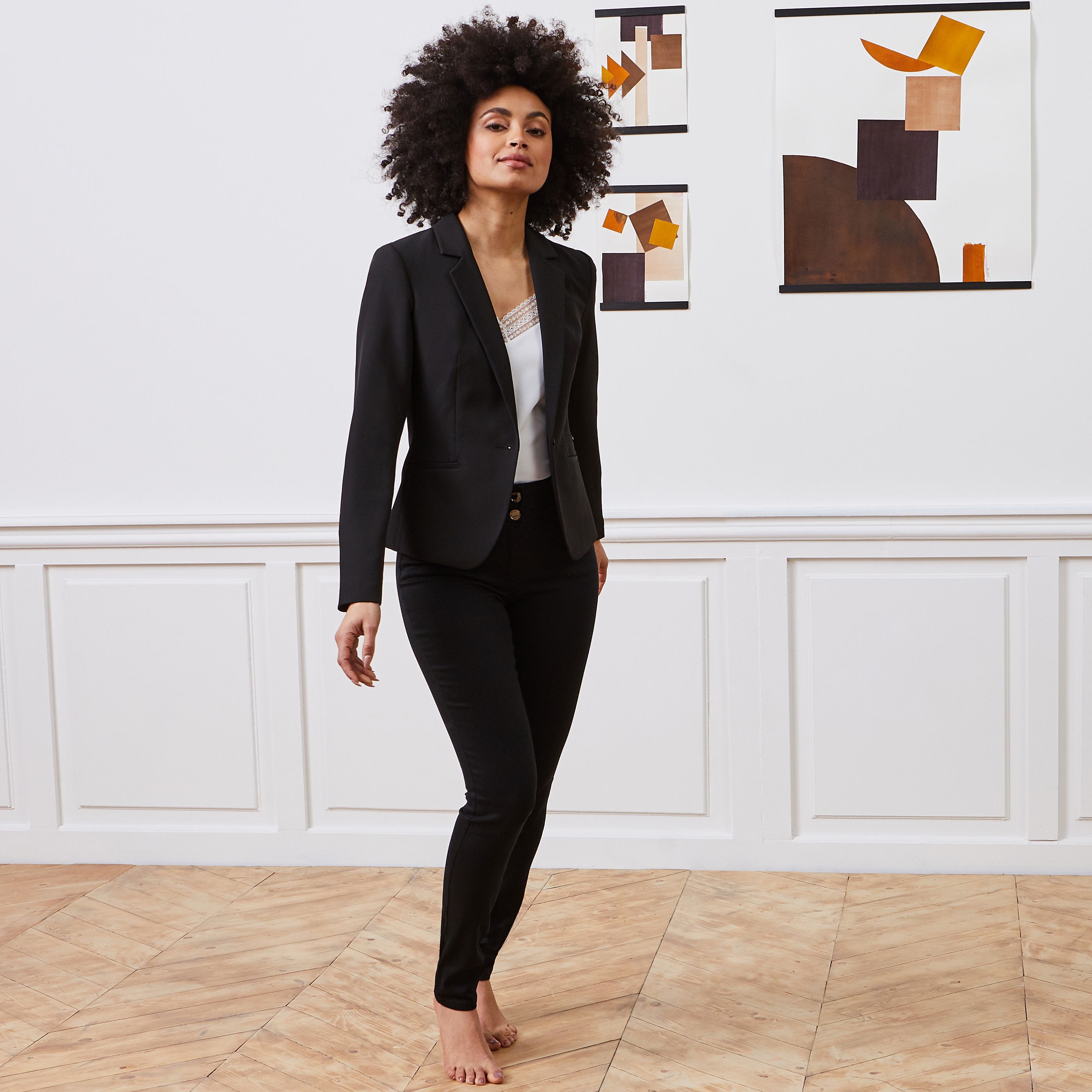 Jean slim taille haute MILAN femme - BLACK