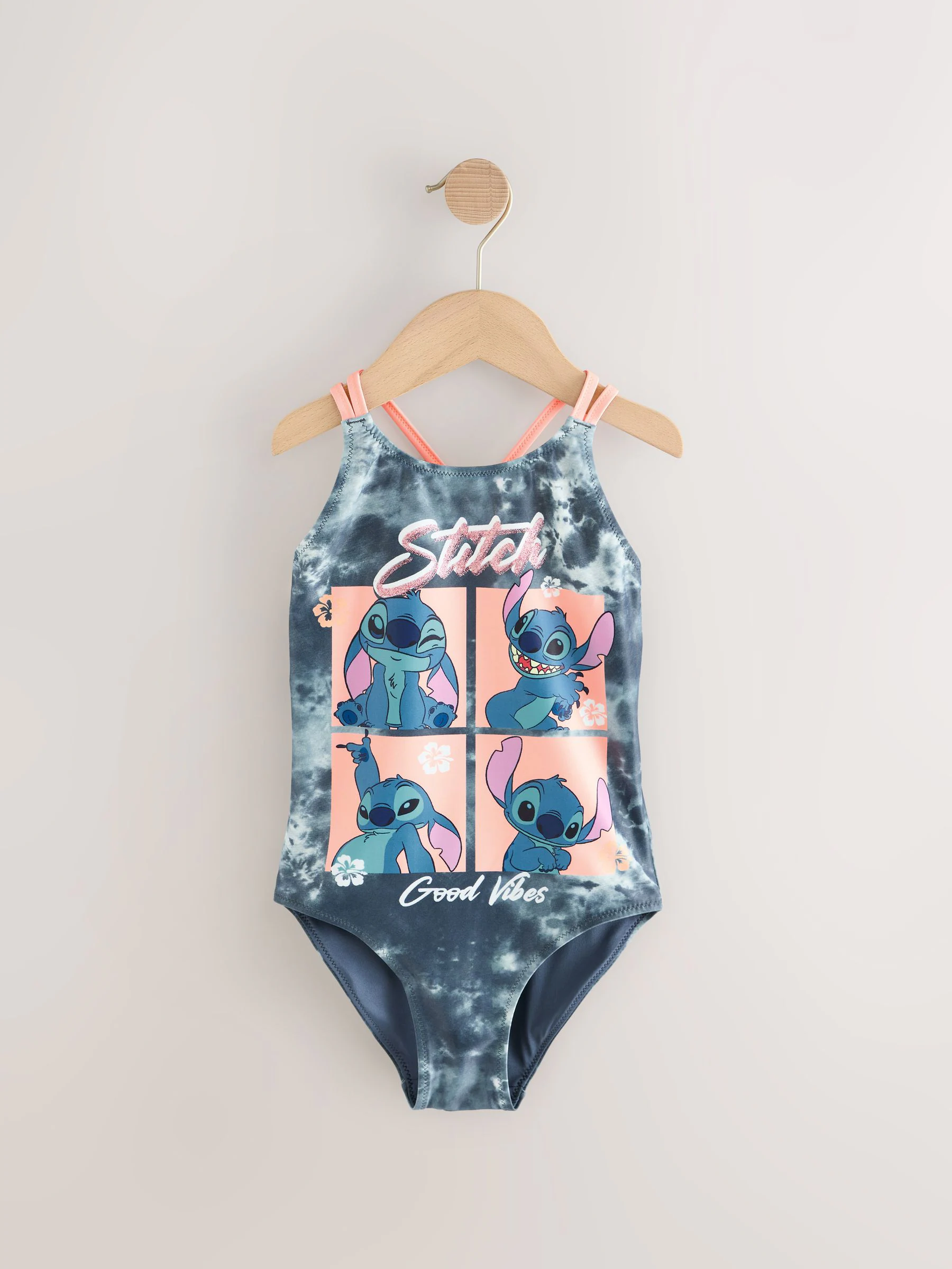Grijs tie-dye - Lilo & Stitch zwempak (3-16jr)