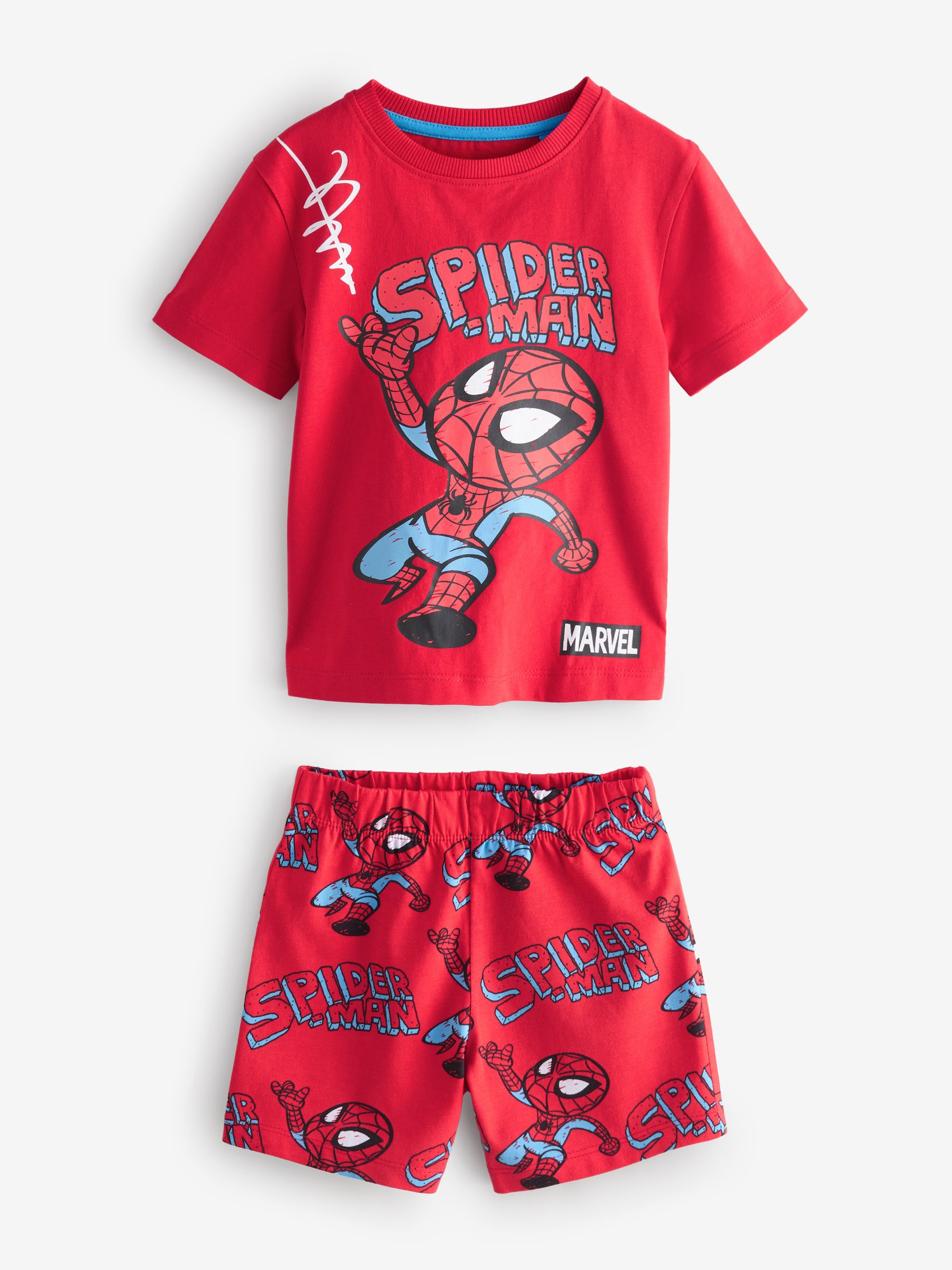 Meerkleurige mini Marvel - 100% katoenen korte pyjama's verpakking van 3 (12 mnd - 11 jr)