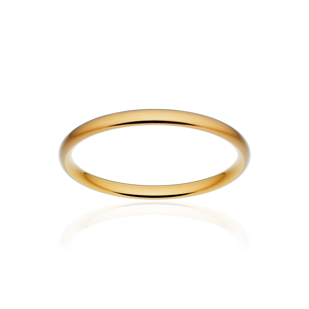 Alliance or 750 jaune brossé demi-jonc confort 2mm