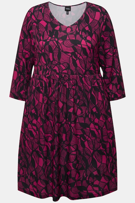 Longshirt, A-Linie, Tunika-Ausschnitt, 3/4-Arm