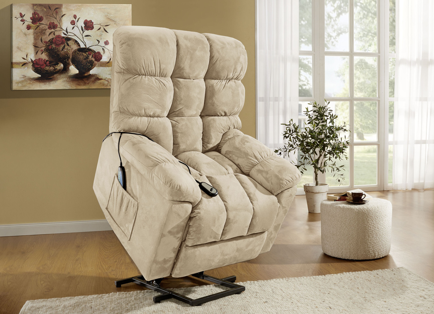 Relaxsessel mit Aufstehhilfe, Massage- und Wärmefunktion