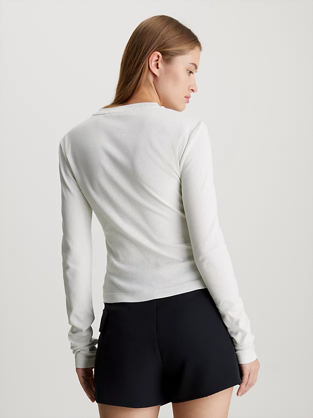 Blusa de manga comprida canelada e modelagem justa