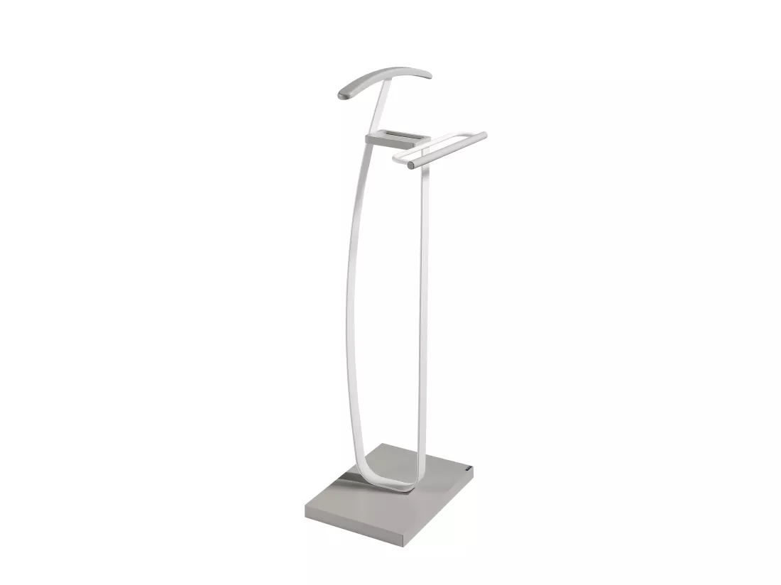 Valet de nuit - H115cm x L48cm x P30cm - hêtre massif taupe/blanc - City