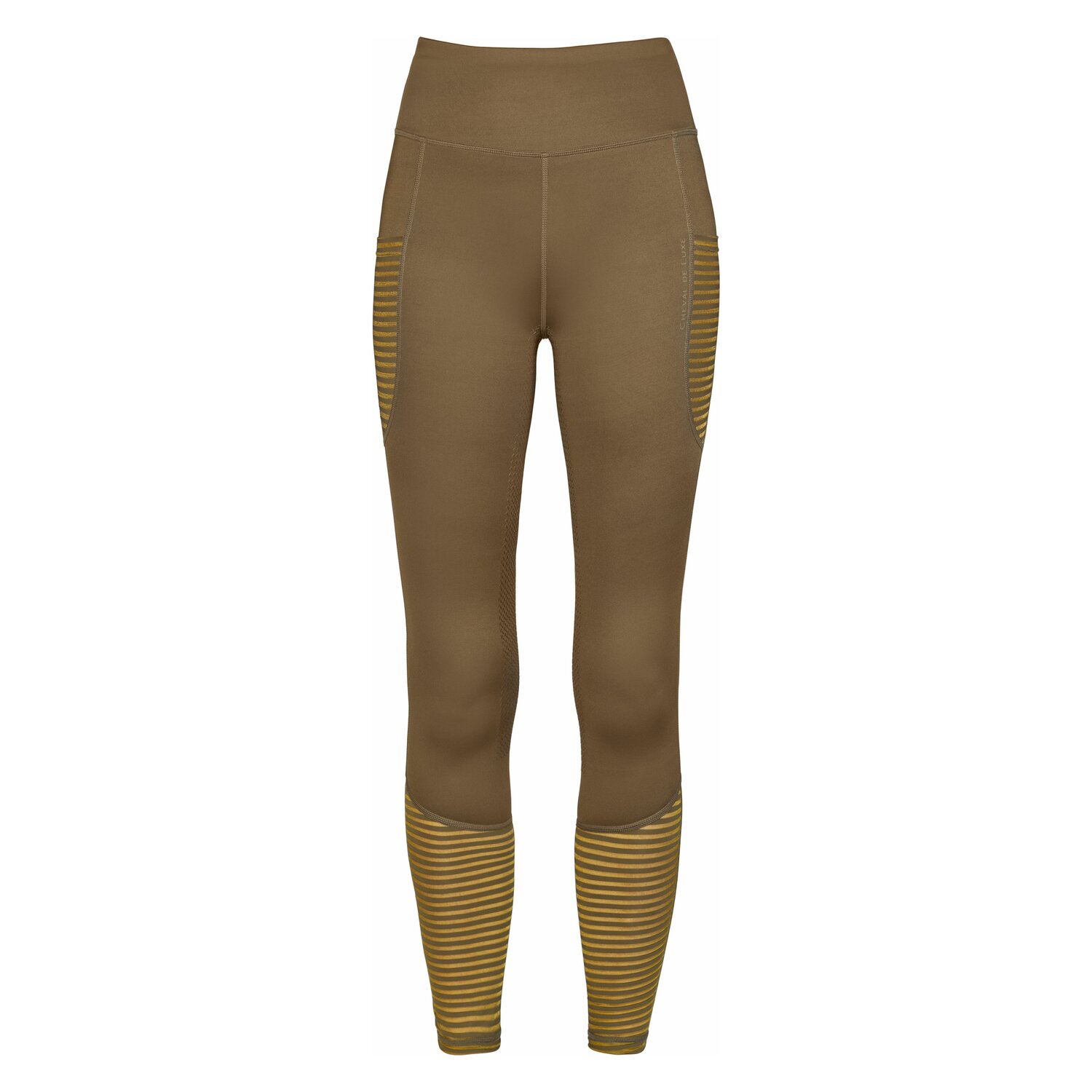 Cheval de Luxe Hochbund-Reitleggings mit Mesh - olive