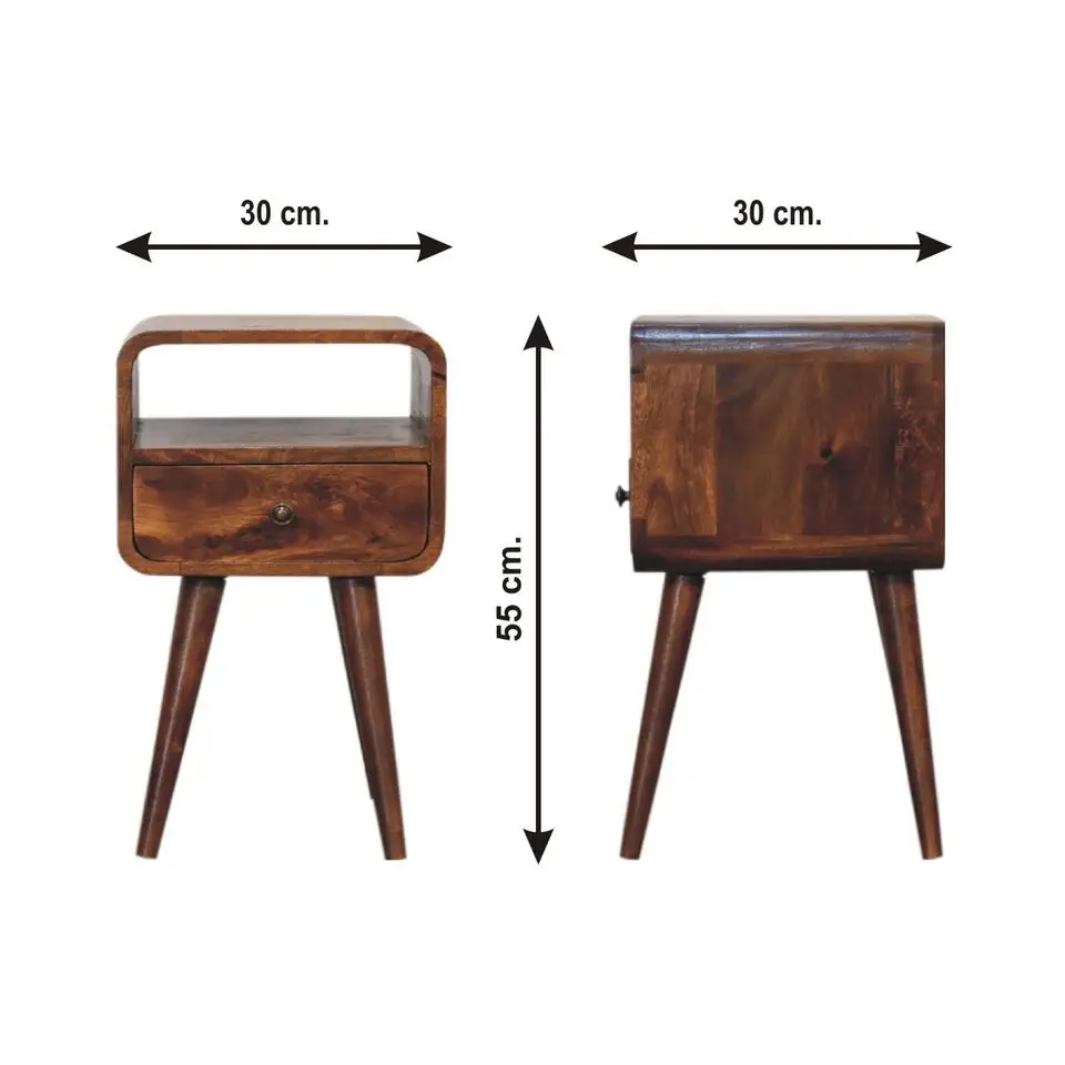 Artisan Furniture Massief Houten Kastanje Nachtkastje