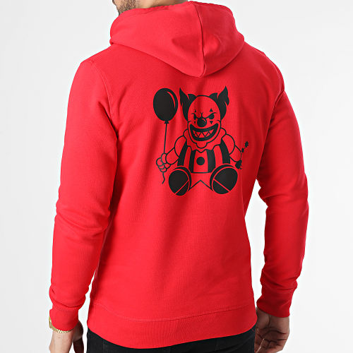 Sweat Capuche Clown Rouge Noir