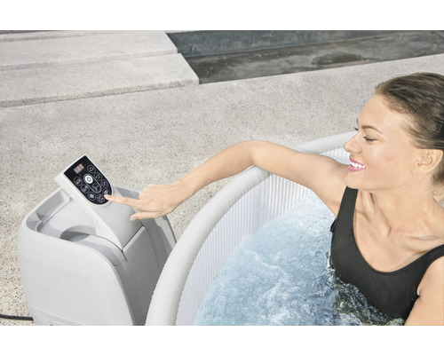 Bestway® LAY-Z-SPA® Vancouver AirJet Plus™ opblaasbare hottub met 140 luchtjets, geïntegreerd verwarmingssysteem, multifunctionele pomp en app-bediening, grijs
