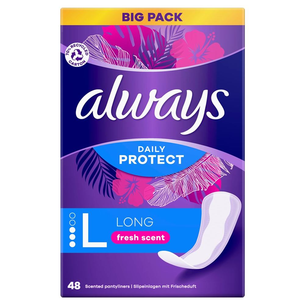 Always Slipeinlage Daily Protect Long mit Frischeduft BigPack 48 Stk