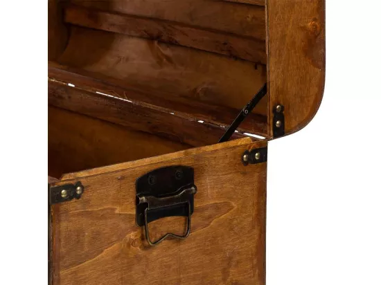 Coffre en bois marron 60x33x36,5