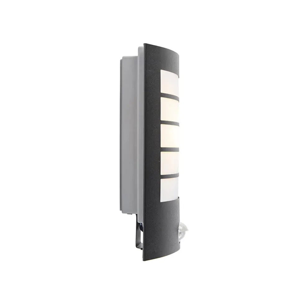 Qazqa buitenlampen met sensor miro zwart e27