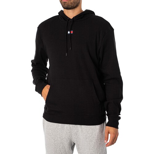 Tommy Jeans - Sudadera Con Capucha Lounge Rib Negro