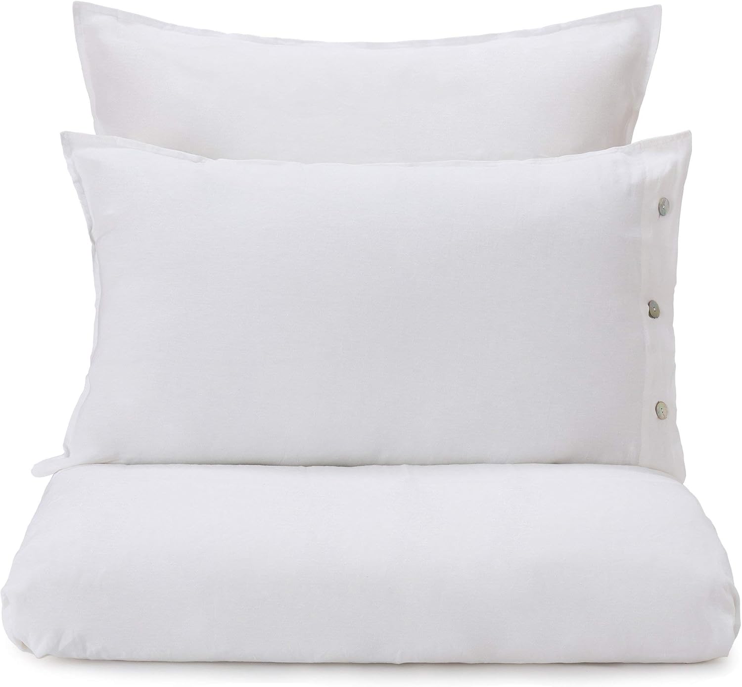 URBANARA Bettdeckenbezug Bellvis – 200cm x 200cm, Weiß, 100% europäisches Leinen – Leinenbettwäsche, Sommerbettwäsche