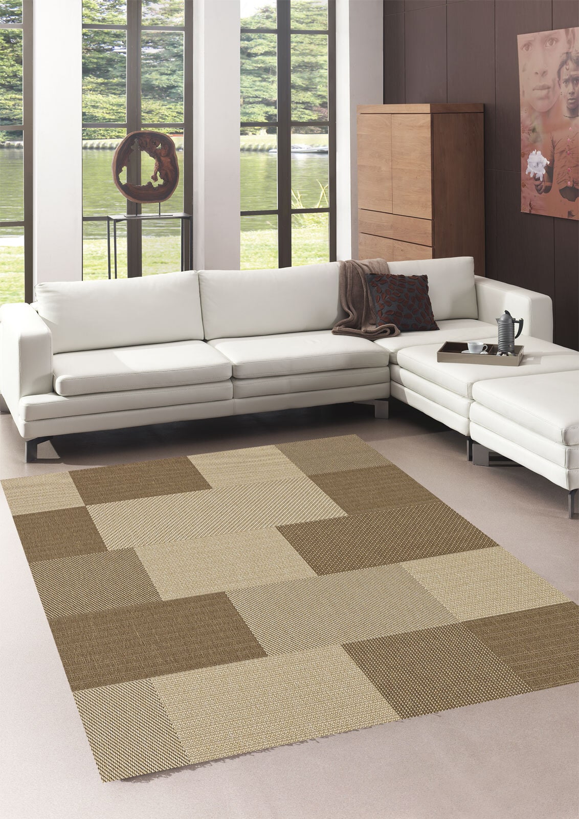 Flachgewebe Teppich Maestro 80x200 cm beige/braun