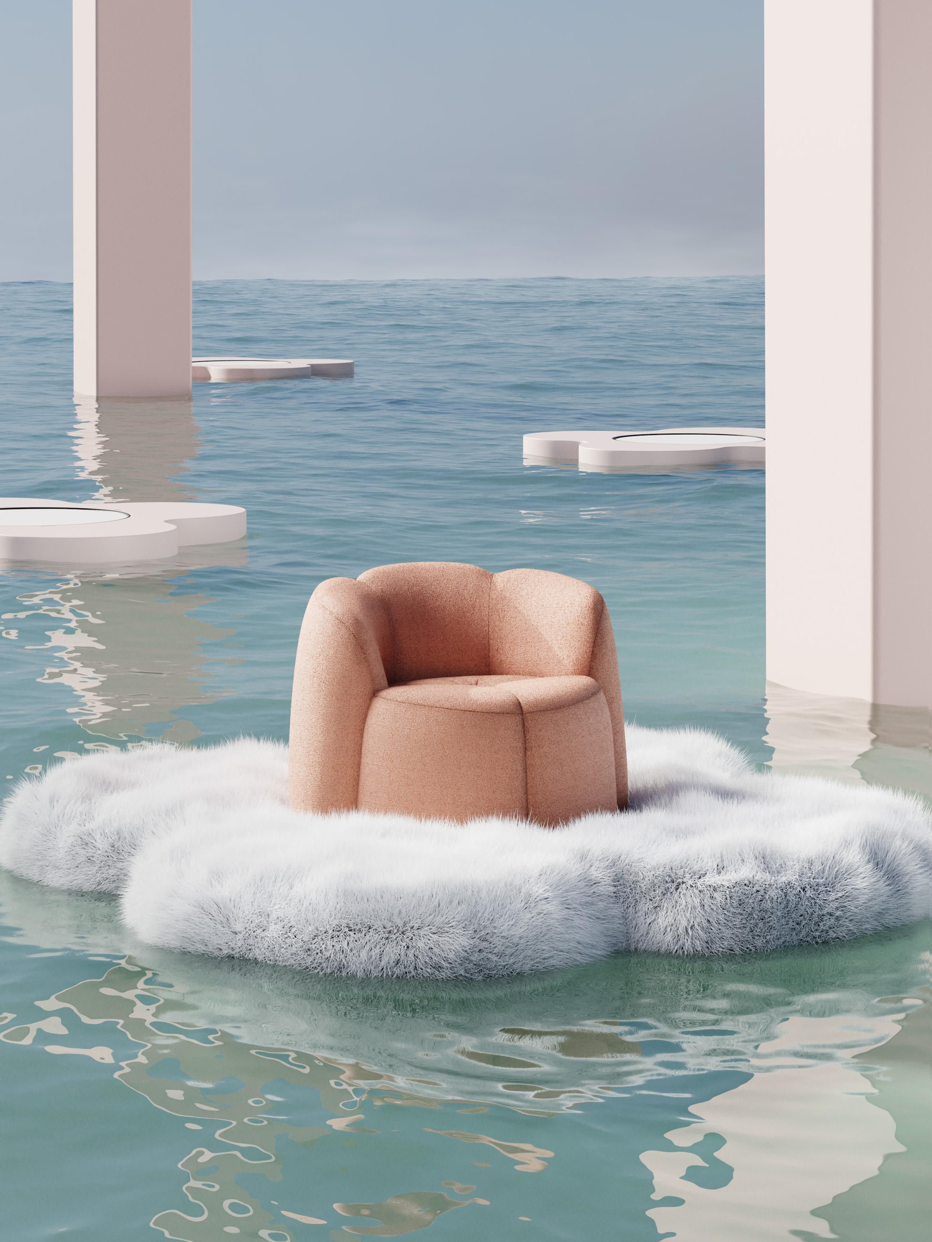 Bouclé loungefauteuil Fleur