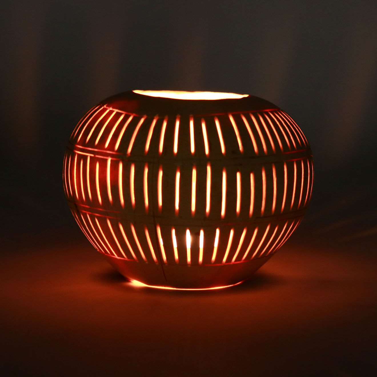 Bazar Bizar Bougeoir Coconut Stripe naturel - D.13xH.11 cm