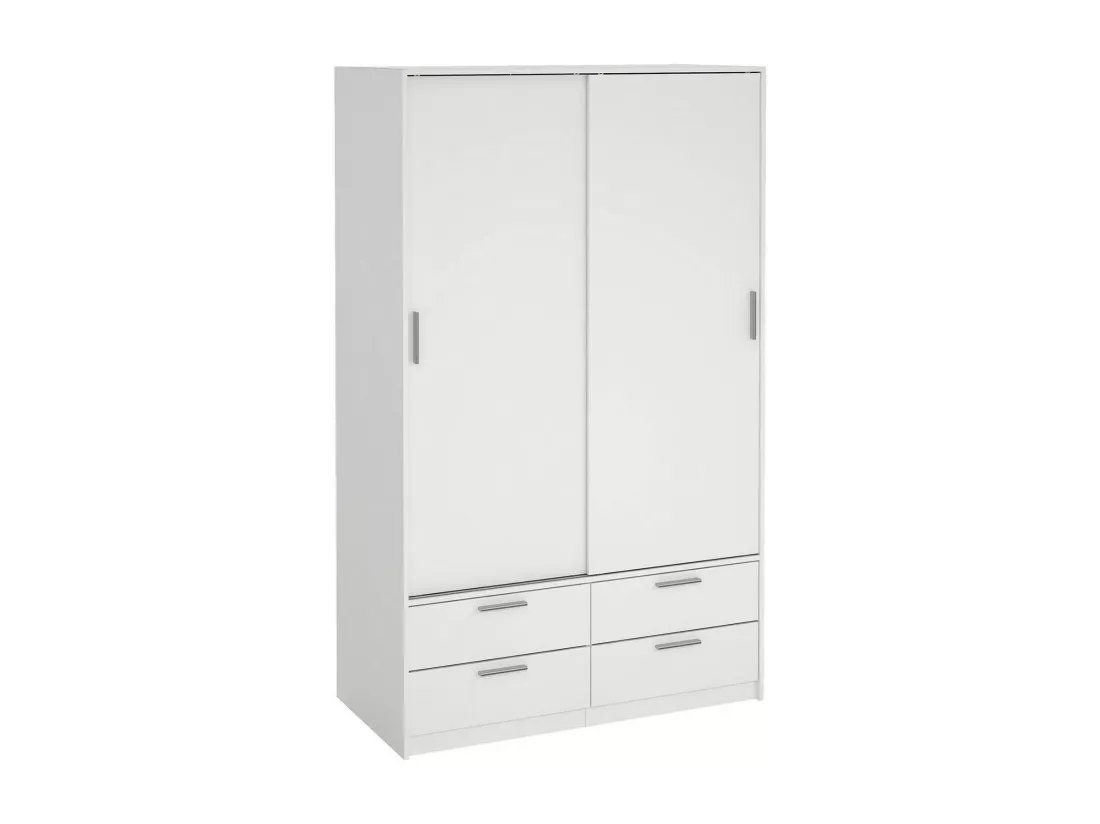 Garde-robe 2 portes Dravagli, Meubles de chambre, Penderie de plain-pied, Placard à vêtements, 121x60 h200 cm, Blanc