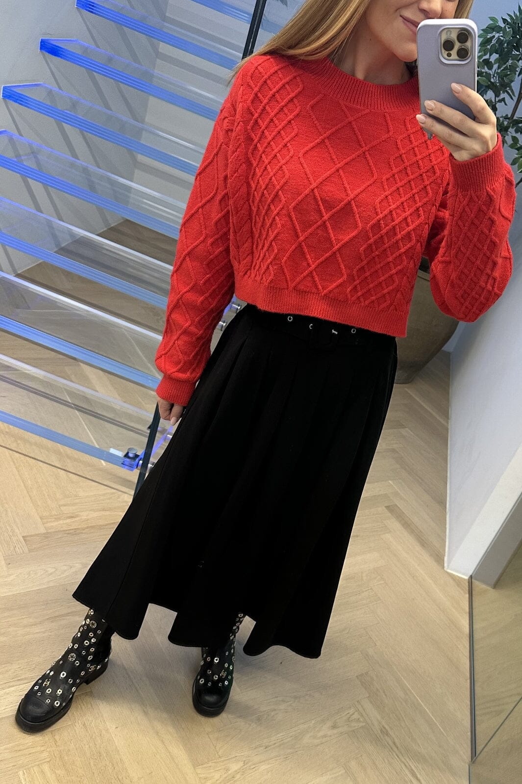 Valentin Studio Pleated Skirt black