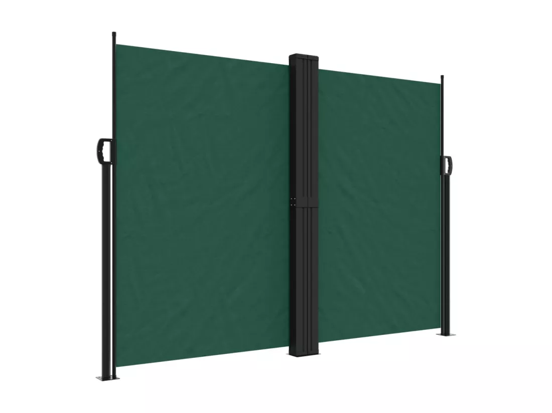 Auvent latéral rétractable vert foncé 180x600 cm