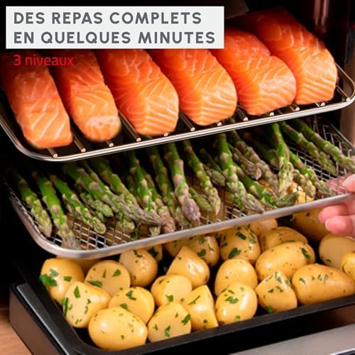 Moulinex Easy Fry air fryer, multicuiseur et four, 15 L, 9 programmes, friteuse sans huile, 3 niveaux de cuisson, compact, extra crisp, noir, AL556DF0, Acier Inoxydable : Cuisine et Maison