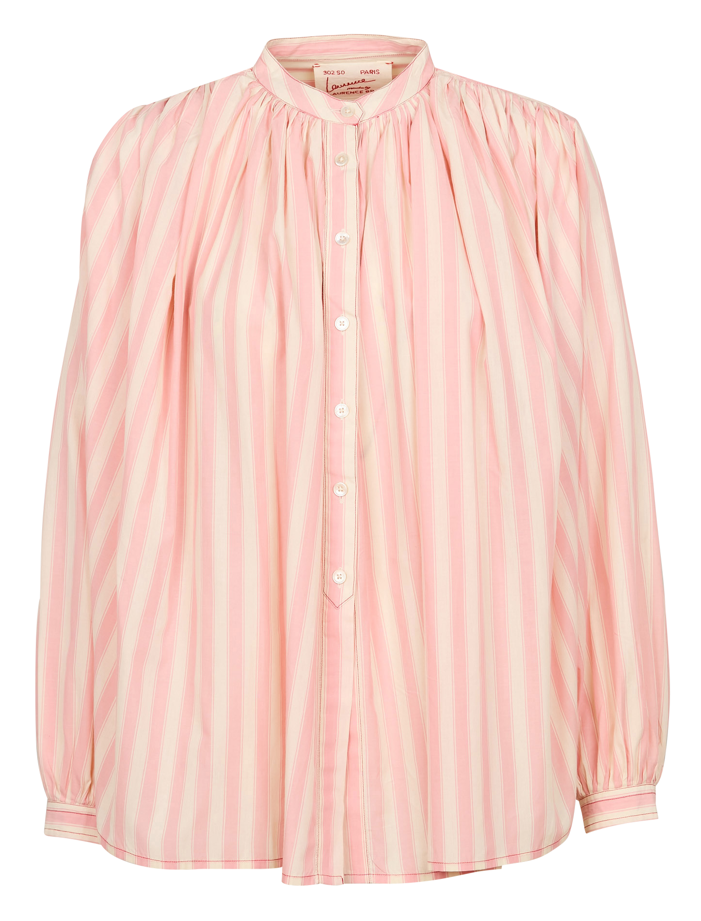 POPPY - Chemise ample col mao en coton | Rose