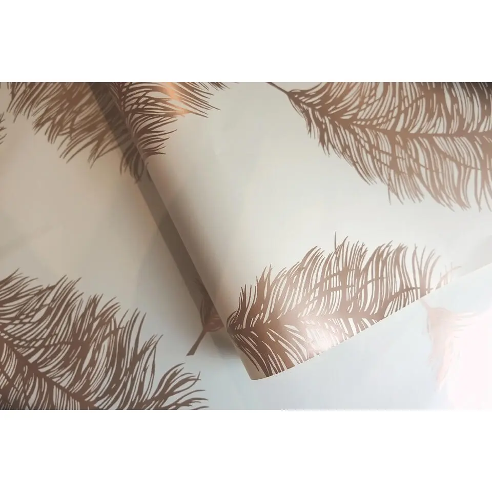 Dutch Wallcoverings - Indulgence Feather cream/rose/gold -0,53x10,05m