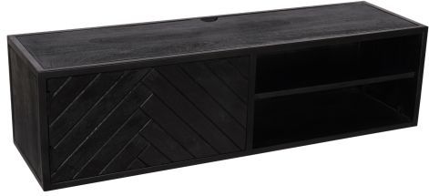 New York - TV-Meubel - Zwart - Gezandstraald Mangohout - 120 cm