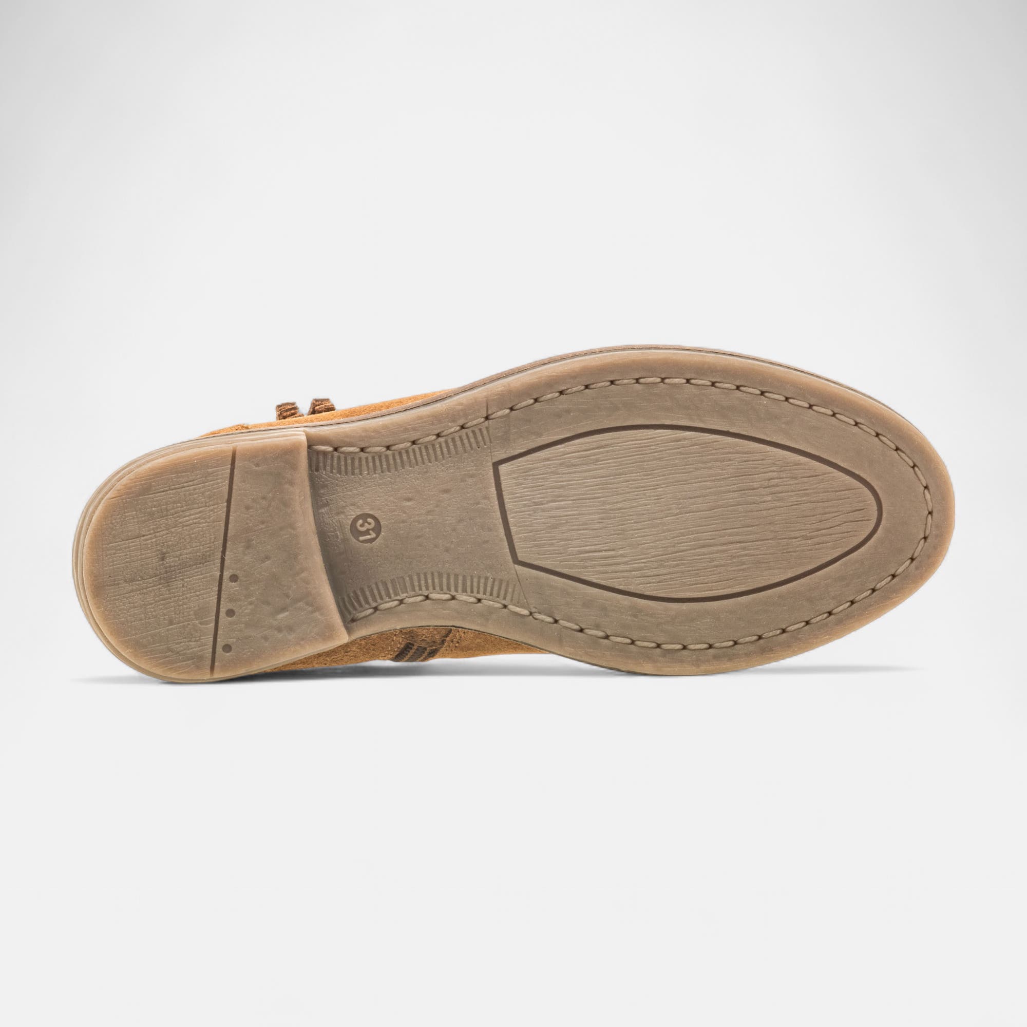 Bottines Fille en cuir cognac