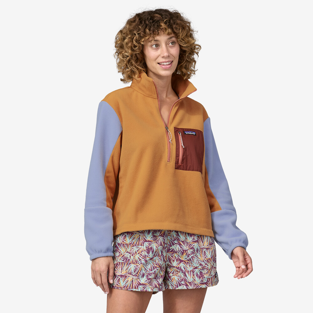 Damen-Fleecepullover von Microdini mit halbem Reißverschluss