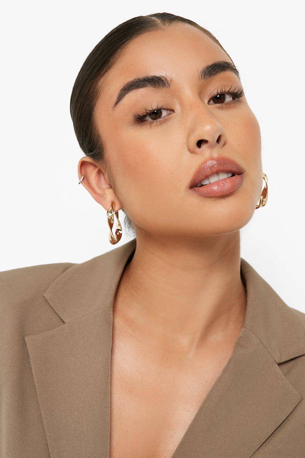 boohoo Boucles d'oreilles créoles twist dorées