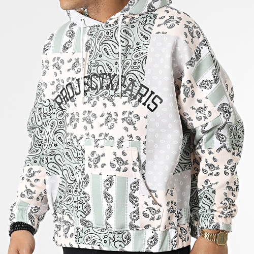 Sweat Capuche 2220140 Beige Gris Vert Clair Bandana