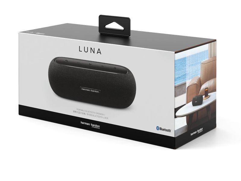 Harman/Kardon Lautsprecher Luna Schwarz Eleganter tragbarer Bluetooth-Lautsprecher mit 12 Stunden Spielzeit