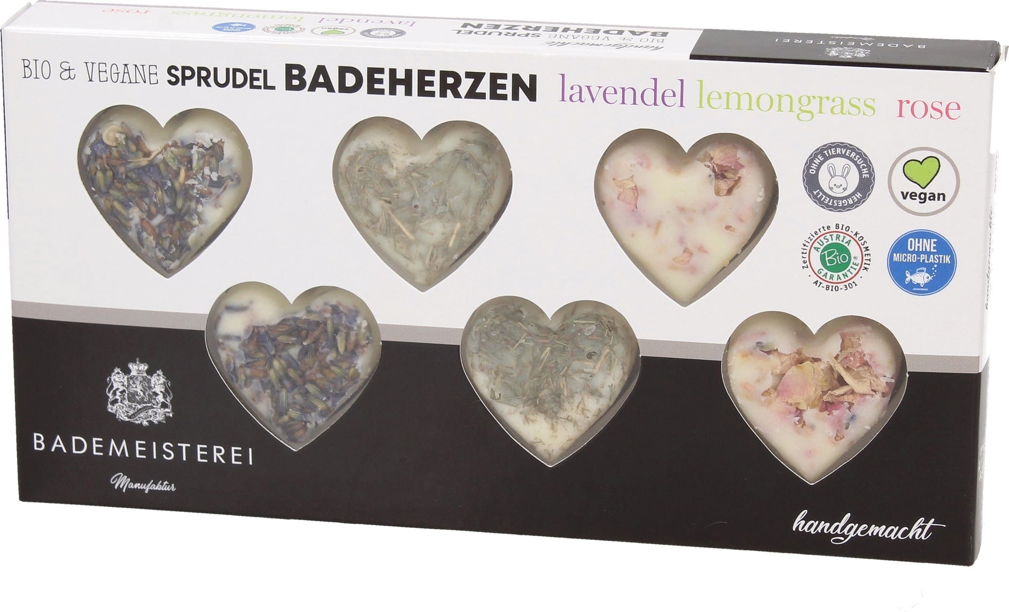Bademeisterei  Bio Sprudelbadeherzen 6er Set
