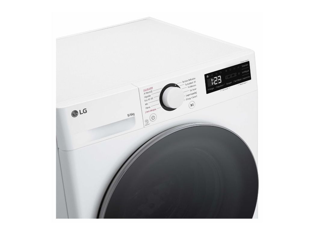 MÁQUINA DE LAVAR E SECAR ROUPA LG F4DR509S1W LAVA 9KG SECA 6KG
