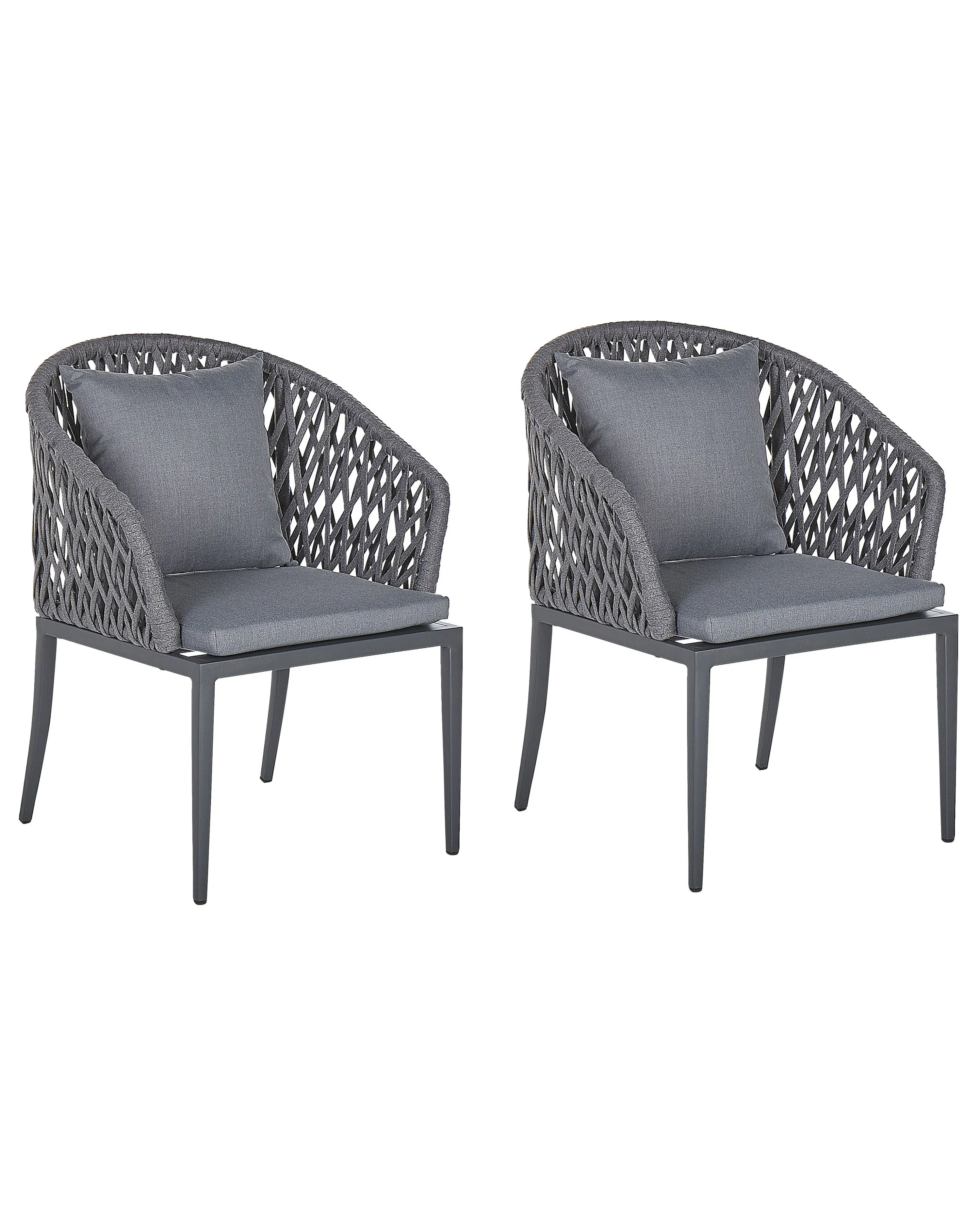 Set van 2 stoelen met zitkussen LIPARI Metaal Grijs