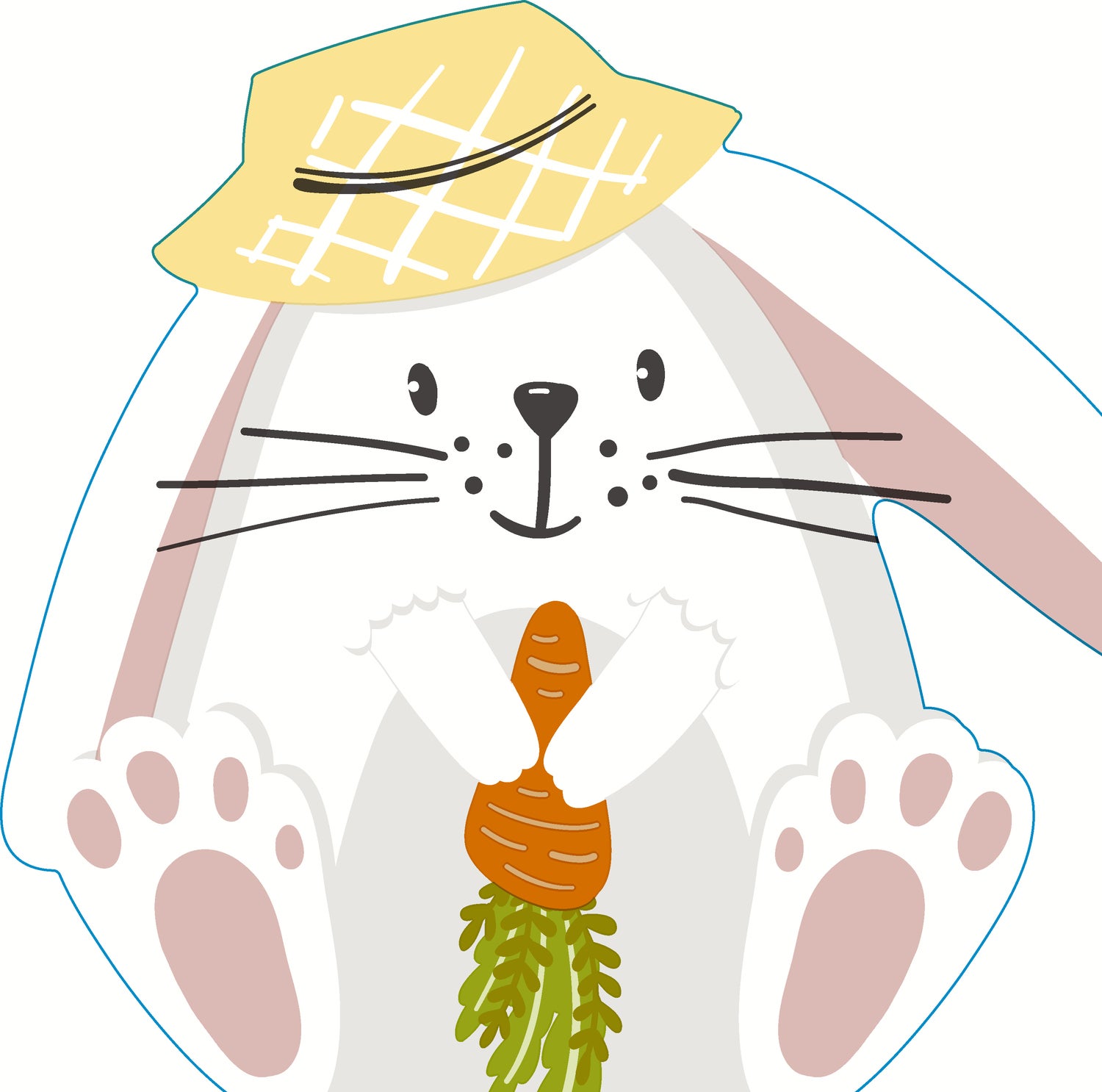 Duni paasservetten Bunny Hat wit 33 x 33 cm 12 stuks