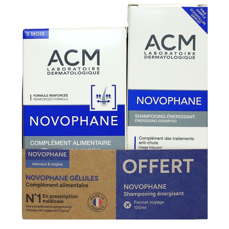 Novophane 180 gélules cheveux et ongles + shampooing offert