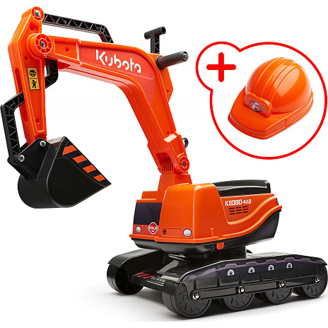 Falk Toys Kubota gravemaskine med hjelm