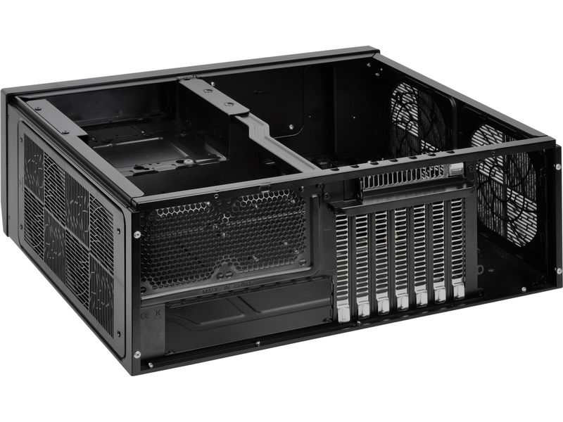 SilverStone PC-Gehäuse GD09B-C Kompaktes ATX-Desktop-Gehäuse mit vorinstalliertem 120-mm-Lüfter