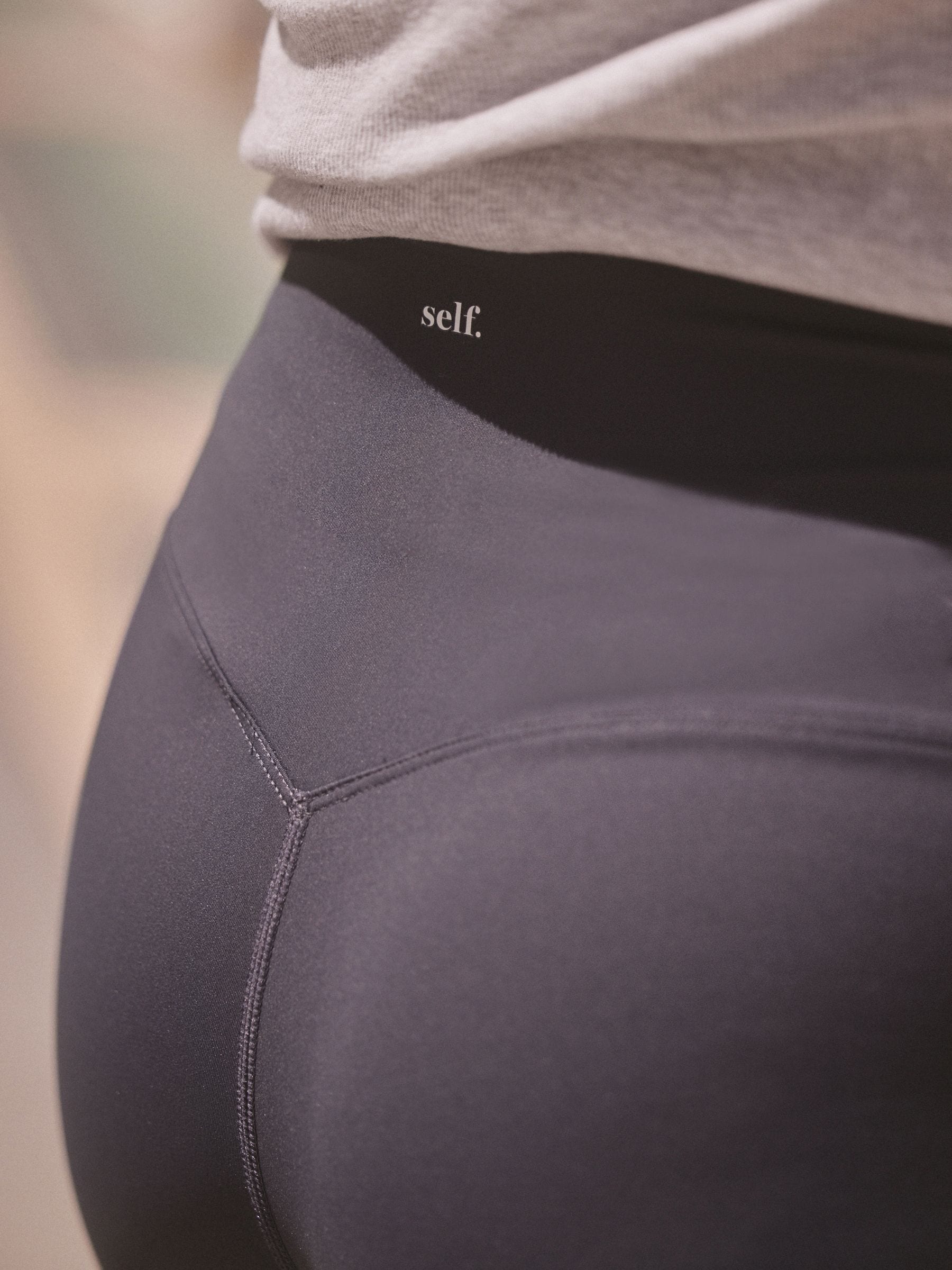 Marineblauw - self. Legging met hoge taille