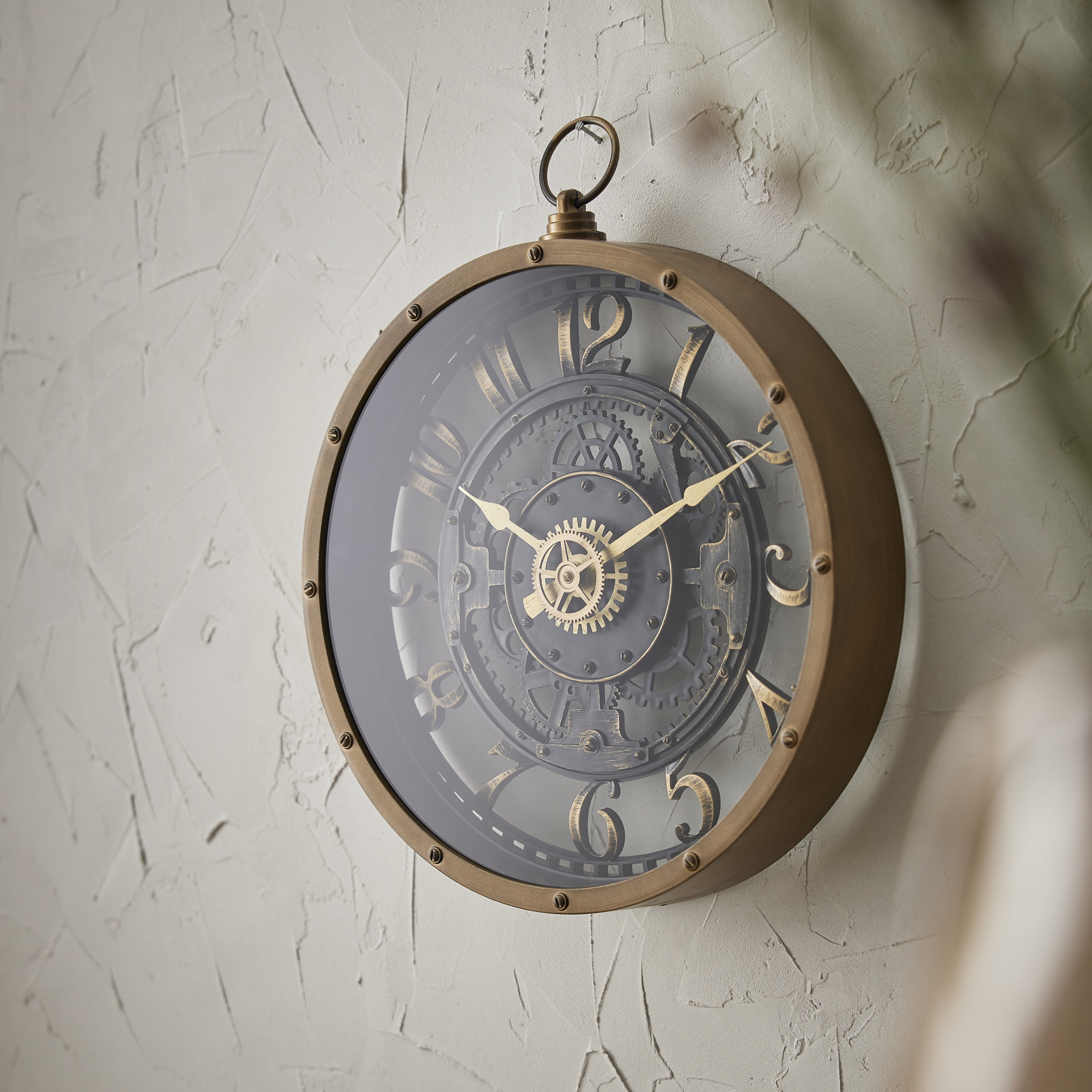 Wanduhr Antik, mechanisch, 27 cm