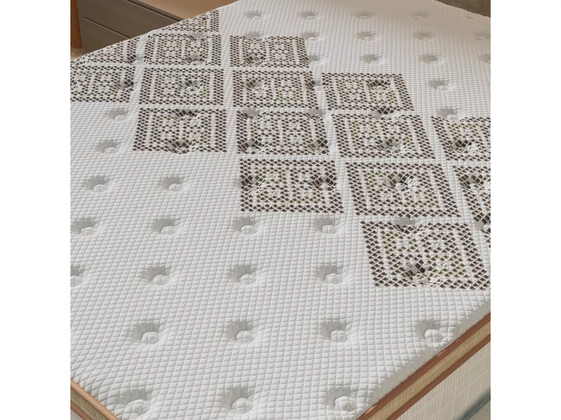 Matelas 140x200cm - Hybride - Ressorts ensachés + Mousse haute résilience - Ép. 28cm