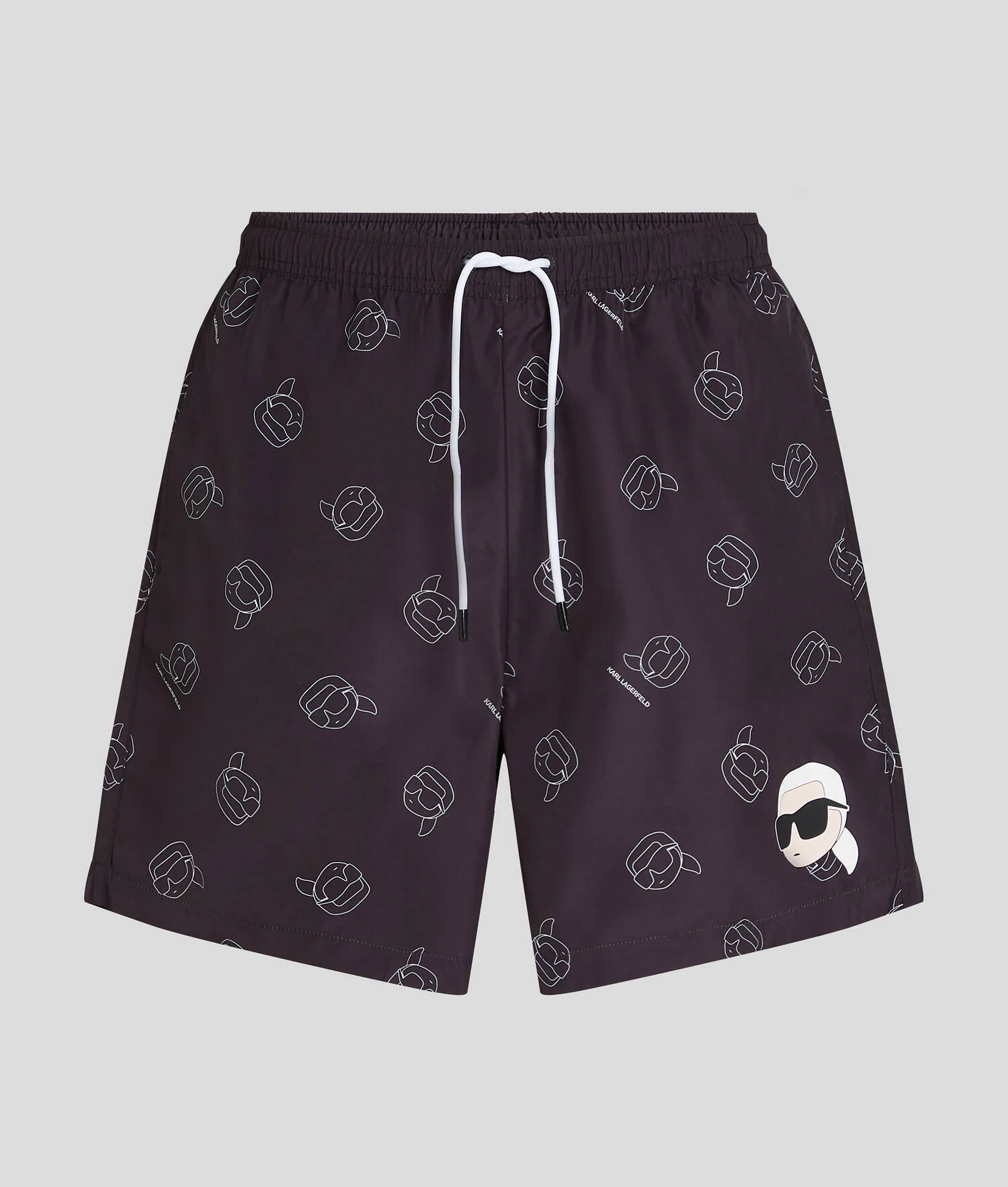 SHORT DE BAIN À IMPRIMÉ FAÇON ALL-OVER IKON - Noir All Over Karl Pattern