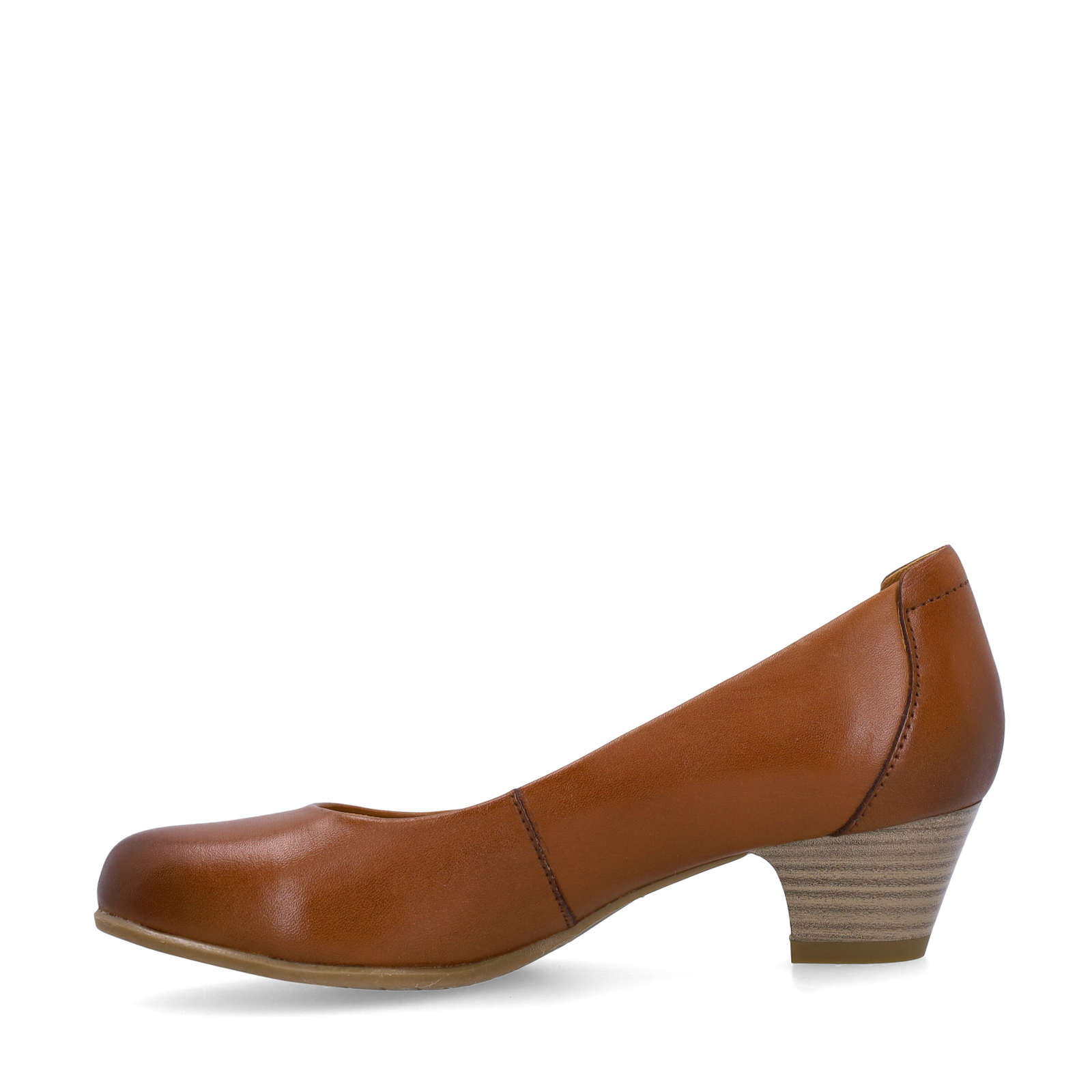 Cognac leren pumps